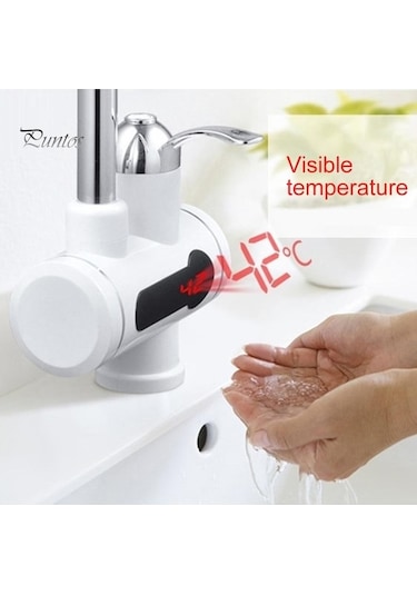 Maoyaya Jms 220v 3000w Sıcak Soğuk Su Musluğu - Anlık Isıtıcılı Banyo Mutfak Gümüş