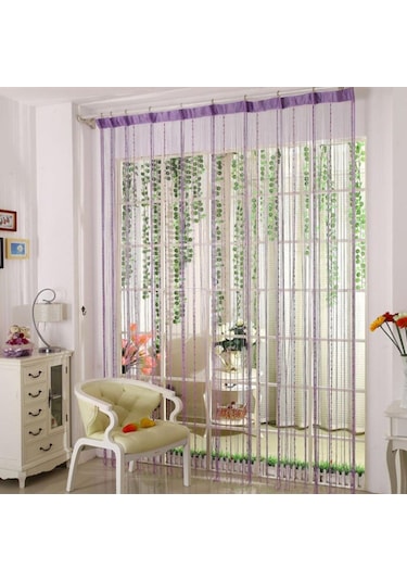 1mx2m Dekoratif Damla Zincir Boncuk Pencere Kapı Perdesi Perde İpi Kapı Oda Bölücü Siyah