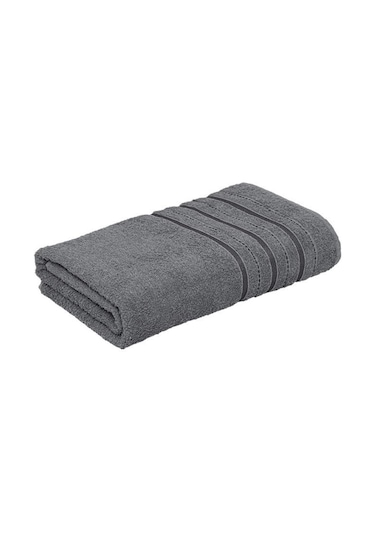 Bej Banyo Havlusu Tekli Dora 90x150 Cm Yüksek Emici Gri