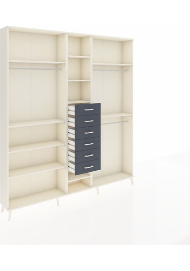 Arges Dolap 10 Raflı 6 Çekmeceli 3 Askılı 220x30x243 Aytaşı-aytaşı/antrasit Aytası/antrasıt Arges Dolap 10 Raflı 6 Çekmeceli 3 Askılı 220x30x243 Aytaşı-aytaşı/antrasit Aytası/antrasıt