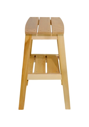 Çok Amaçlı Ahşap Merdiven Tabure 2 Basamaklı - El Yapımı Natural