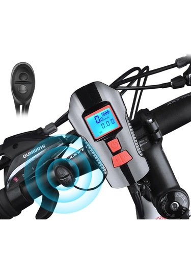 Dailylink Bisiklet Işık Korna Lcd Hız Göstergesi Su Geçirmez Fene Mavi - Siyah