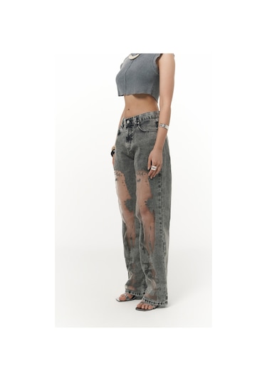 Mai Collection Mai Studios Co. Trixie Füme Transparan Jean Pantolon Füme