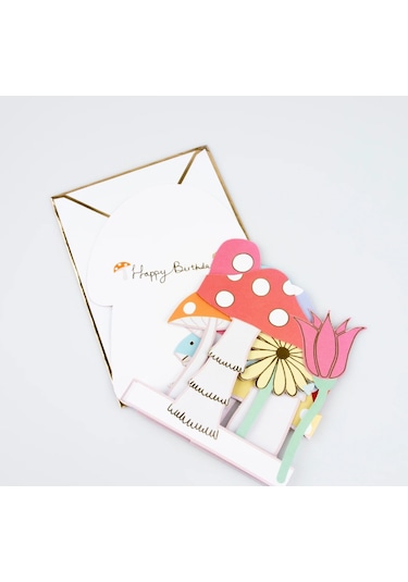 Meri Meri - Mushroom Concertina Card - Mantar Tebrik Kartı