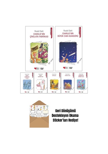 Roald Dahl 7 Kitap Set + Okuma Sticker'ları