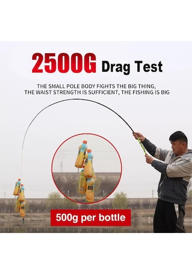 Valkyrie 2.1 Metre Karbon Fiber Balık Olta Kamış - 6 Boğum 6 Halka Teleskopik