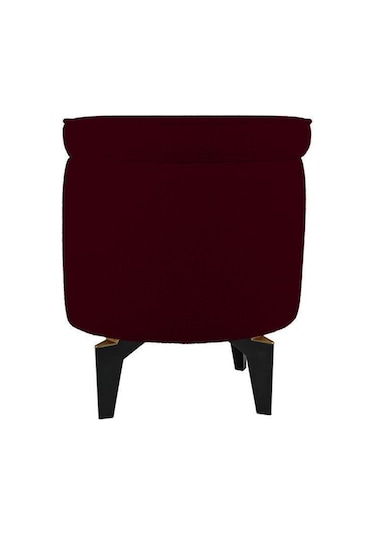 Gazzini Furniture Rio Retro Ayaklı Sandıklı Silindir Dekoratif Puf - Bordo