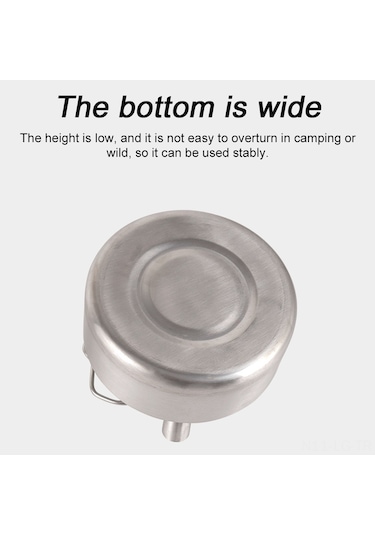 Leezsing 1l Taşınabilir Kamp Çaydanlığı - 304 Paslanmaz Çelik - Piknik, Yürüyüş, Manzaracılık İçin Su/ Yemek Kaynatma Gümüş