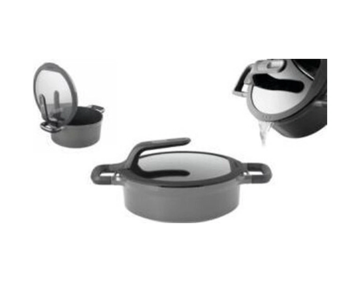 Berghoff Gem Stay Cool Pilav Tenceresi Gri 28 Cm - 2307423 Bakır - Siyah