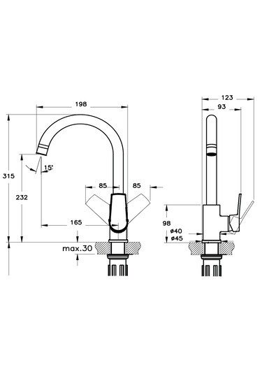 Eczacıbaşı Punto 301 Evye Mutfak Lavabo Bataryası Krom