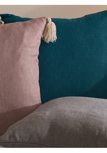 Urban Drift Püskül Detaylı 3'lü Kırlent Kılıf Seti Gri