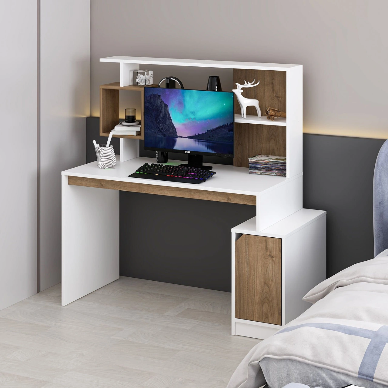 Arlena Çalışma Masası - Beyaz/rahle Çok Renkli