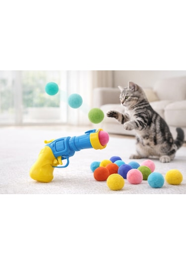 Runaway Peluş Top Atan İnteraktif Kedi Oyuncağı