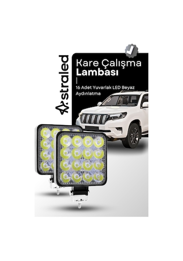 12-24v 16 Led 2 Adet Offroad Atv Kamyon Tır Traktör İş Makinesi
