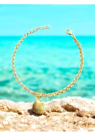 İstiridye Çelik Bayan Bileklik Gold