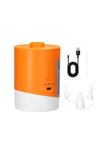 Novahub Turuncu Çok Fonksiyonlu Taşınabilir Akülü Elektrikli Şişirme Usb Şarj Edilebilir 2'si 1 Arada Dış Mekan Şişirme Ve Turuncu Turuncu