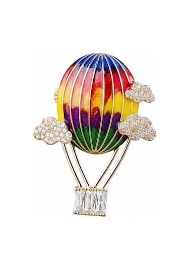 Caş Dekorasyon Karışık Renk Uçan Balon Model Broş Çok Renkli
