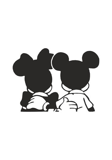 Micky And Minnie Sticker-miyrem Oto-motor-laptop-duvar-dekor 10 X 7 Cm