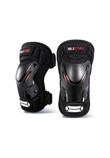 Dancemonkey 2-in-1 Motosiklet-bisiklet Yansıtıcı Şeritli Koruyucu Dişli Dizlik Siyah Siyah