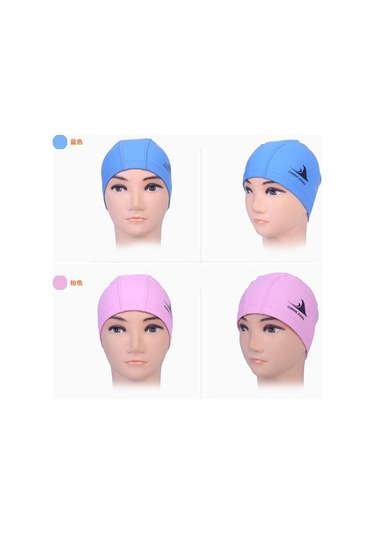 Siyah Elastik Su Geçirmez Pu Kumaş Kulakları Koruyun Uzun Saç Spor Yüzme Havuzu Şapka Yüzme Kap Erkekler Ve Kadınlar Siyah