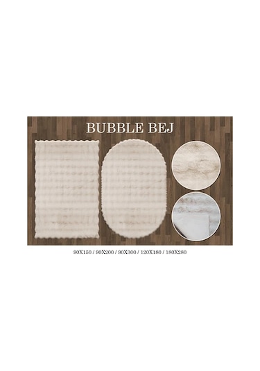 Yetiş Halı Bubble Premium Pelüş Bej