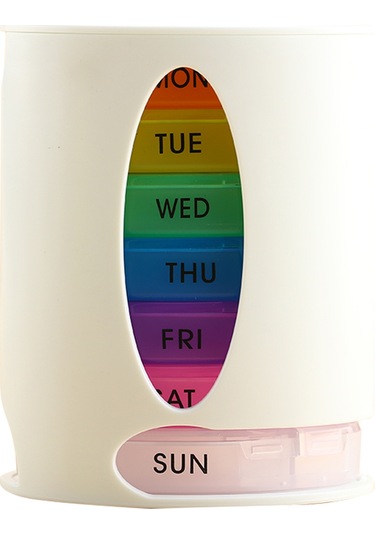 Haftalık Hap Organizatör 7 Gün Hap Kutusu Kasa Tıp Beyaz Diğer