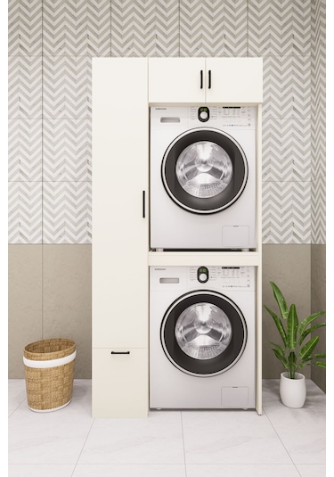 Mdf Çamarış Makinesi Ve Kurutma Makinesi Dolabı Çekmeceli Aytaşı Krem