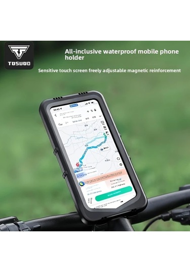 Xuweiwei Tosuod Ayna Tabanlı Bisiklet Navigasyon Tutucu Motosiklet Araç Telefon Askısı Siyah Ayna Taban Stili