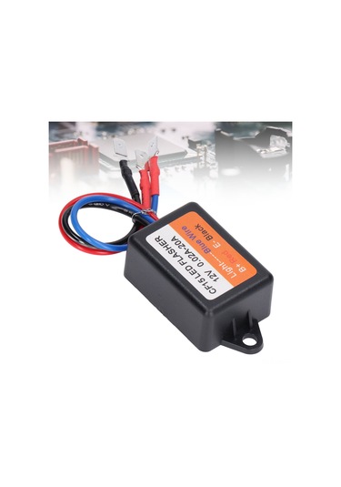 Vkemall 12v Araba Led Flaş Kontrolörü - Otomatik Strobe Modülü, 0.02-20a Akım, 45-75 Kez/ Dakika Frekansı, Su Geçirmez Röle