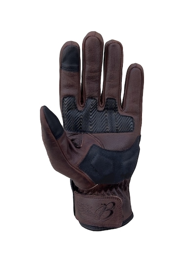 The Biker Jeans Hammer Brown Korumalı Motosiklet Deri Eldiveni
