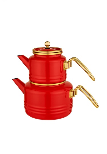 Emily Emaye Çaydanlık Takımı 3 Parça Kırmızı