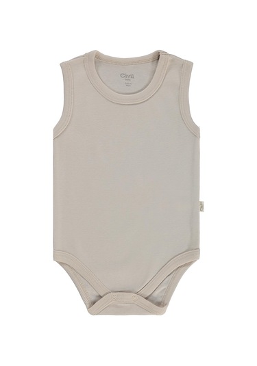 Civil Baby Basıc 3 Lü 0-36 Ay Çıtçıtlı Badi - Bej Taş Rengi
