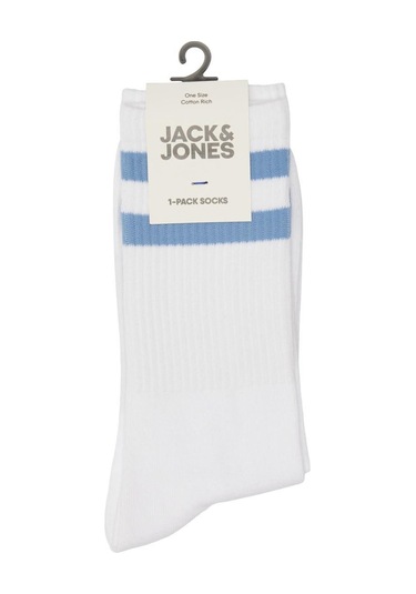 Jack & Jones Jackayden Tennis Sock Erkek Çorap-27392 - Açık Mavi Beyaz - Mavi