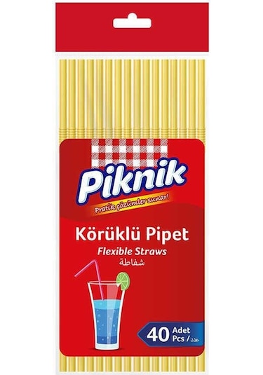 Piknik Kullan-at Jelatinli Körüklü Pipet 40lı