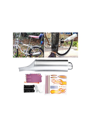 Suntek Bisiklet Turbo Ses Efektli Yuvarlak Susturucu Egzoz Gümüş