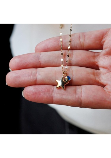 Altın Kolye Nazar Boncuklu Yıldız