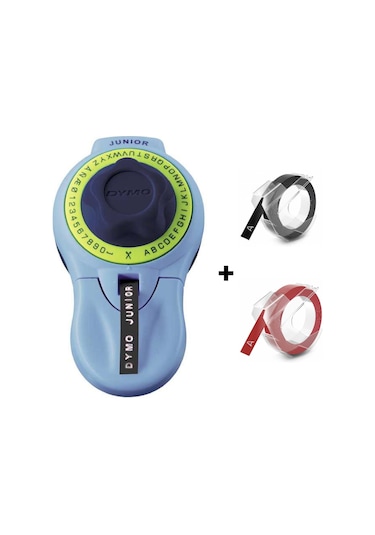 Dymo Junior Etiket Makinesi + Siyah Ve Kırmızı Yedek Şerit