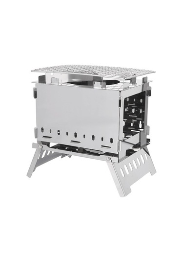 Jzcat Katlanabilir Odun Sobası, Hobo Pişirici Katlanabilir, Beyaz Altın - Gümüş