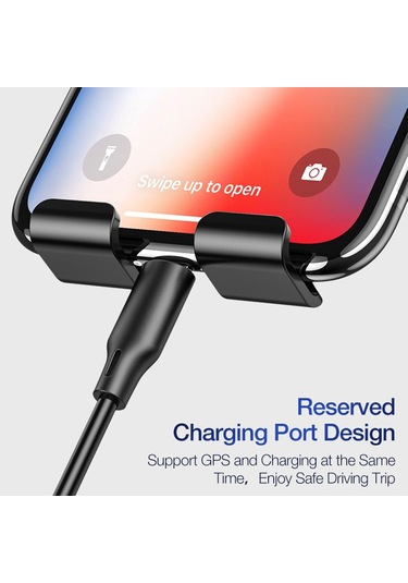 Soulader 360 Derece Dönebilen Ultra Sağlam Araç İçi Telefon Tutucu, Hızlı Ve Kolay Kullanım İçin Tasarlandı Siyah