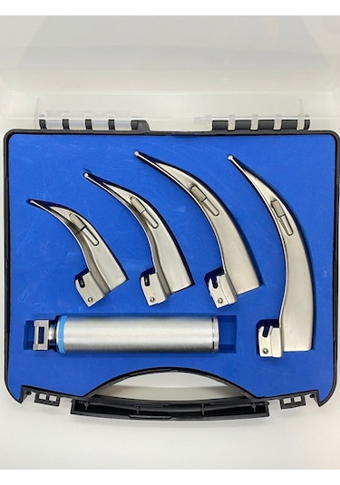 Lambalı Yetişkin Laringoskop Set 4 Blade Macintosh Eğri