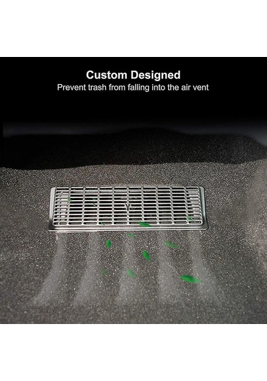 Konesam Tesla Model Y 2021-2022 Arka Vantilatör Kapağı - 2 Adet Siyah Abs Malzeme - Yabancı Cisim Girişini Engeller - Havai Akışı Etkilemez