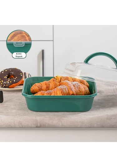 Porsima 1094 Pasta Kek Börek Saklama Kabı Yeşil