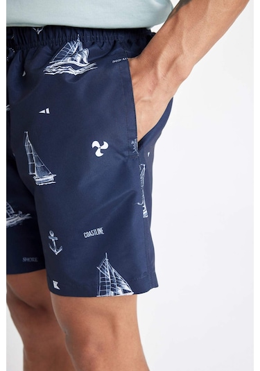 DeFacto Regular Fit Desenli File Astarlı Kısa Boy Deniz Şortu M8344AZ24HSNV256 DeFacto Regular Fit Desenli File Astarlı Kısa Boy Deniz Şortu M8344AZ24HSNV256