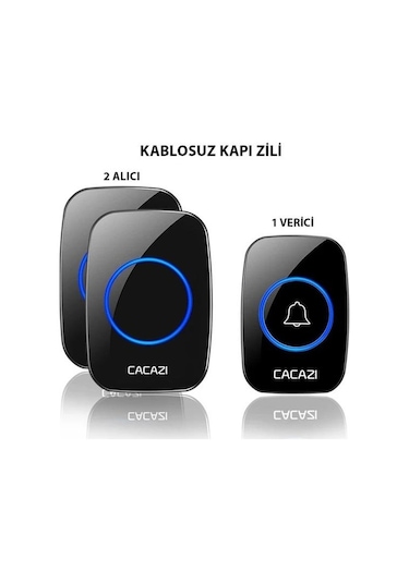 Cacazi 2 Alıcılı 1 Buton Kablosuz Kumandalı Kapı Zili