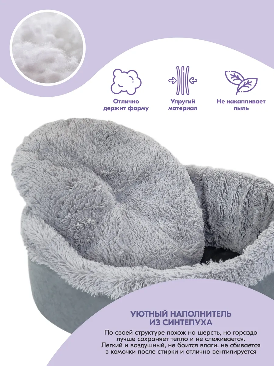 Pettails Pofuduk, Kürklü Kedi Ve Köpek Yatağı 65x55x22 Cm 314367393