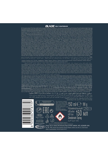 Blade Self Confidence Deodorant 6 x 150 ML