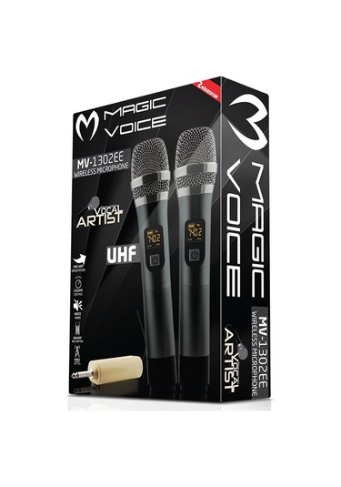 Magicvoice Mv-1302ee Uhf Ekranlı 2 El Kablosuz Telsiz Mikrofon