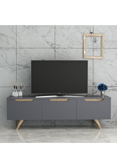 Inarchdizayn Prag Tv Ünitesi Antrasit Renk Ücretsiz Kargo