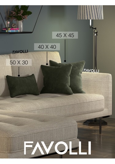 Br Favolli Kadife Dokulu Zeytin Yaprağı Rengi Kırlent Kılıfı Dream Serisi Punch Için Uygun Gizli Fermuar Zeytin Yaprağı