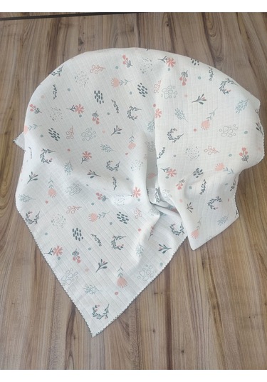 Desenli Müslin Kız Erkek Bebek Battaniyesi Oeko-texli %100 Pamuklu Puset Örtüsü Yenidoğan 90x80cm Sarı